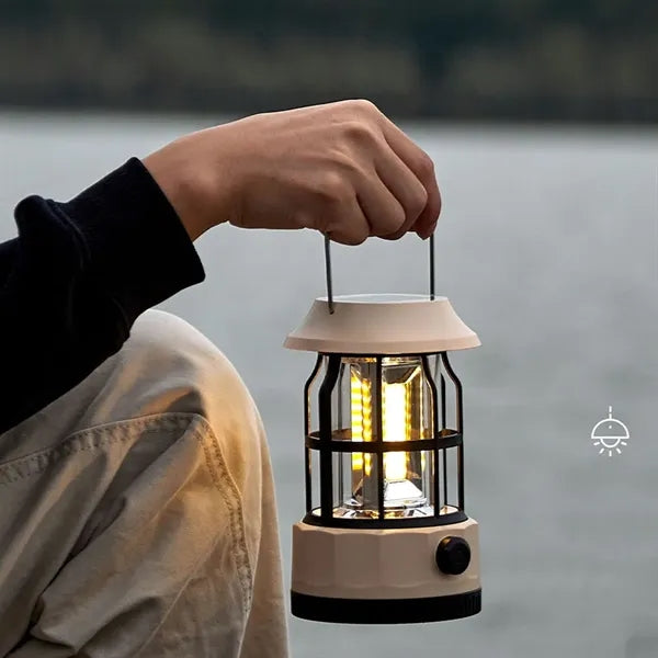 Retro Solar Powered Hanging Camping Horse Light COB Lantern