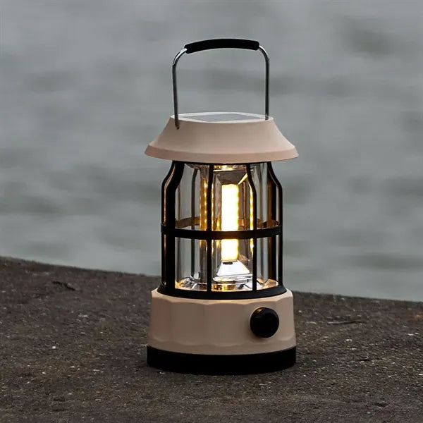 Retro Solar Powered Hanging Camping Horse Light COB Lantern