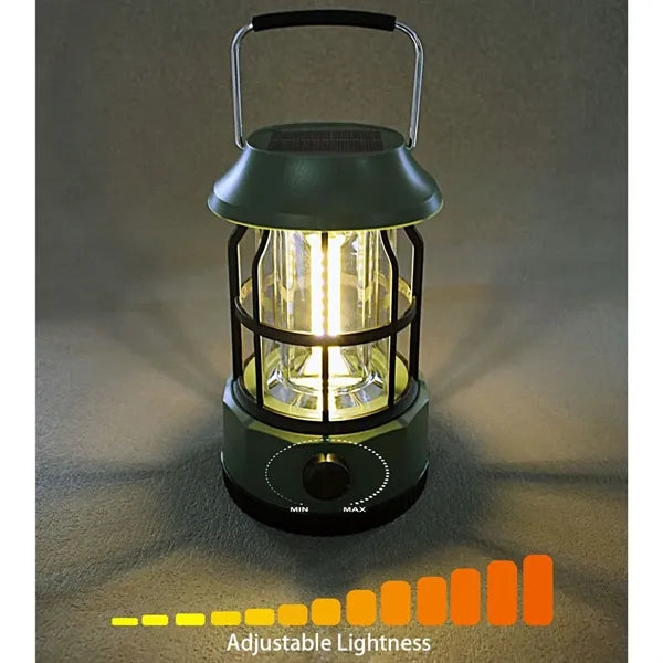 Retro Solar Powered Hanging Camping Horse Light COB Lantern