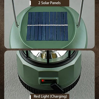 Retro Solar Powered Hanging Camping Horse Light COB Lantern
