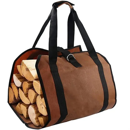 Waxed Canvas Firewood Bag