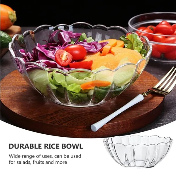 9" Inch Break-Resistant Clear Acrylic Serving Salad Bowls