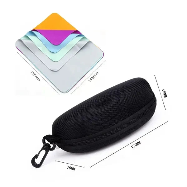 Portable Lightweight Sunglasses Case with Cleaning Cloth