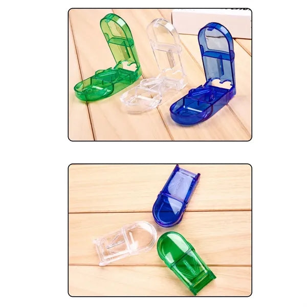 Pill Cutter Splitter Holder with Keychain