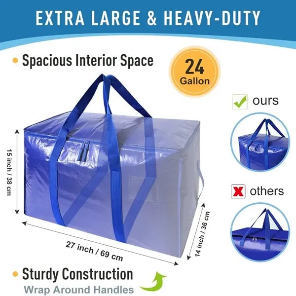 Extra Large Moving Bags with Zippers And Carrying Handles