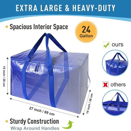 Extra Large Moving Bags with Zippers And Carrying Handles