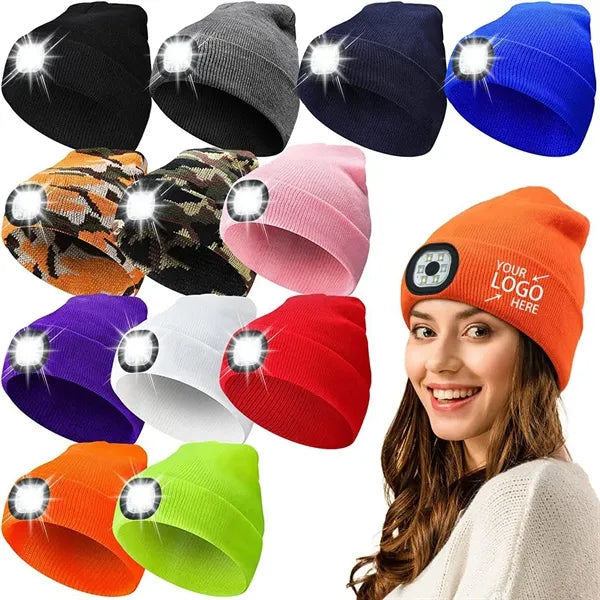 Rechargeable Led Beanie Hat With Light