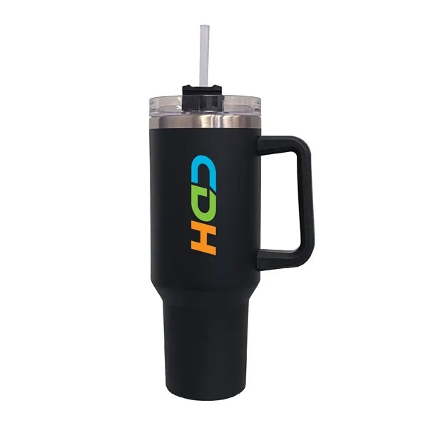40 oz. Stainless Vacuum Insulated Mug w/ Handle, Lid & Straw
