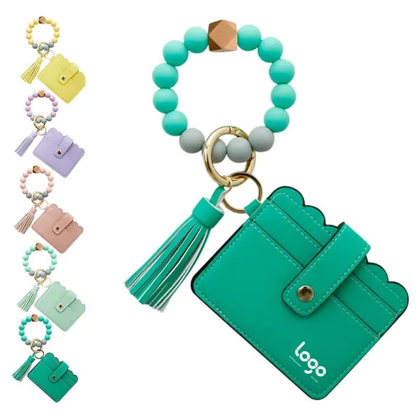 Wristlet Bracelet Keychain Wallet Credit Card Holder Women