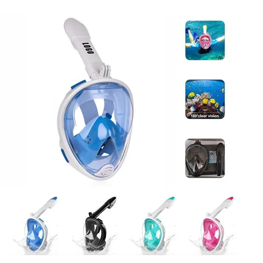 Kids Full Face Snorkel Mask with Camera Mount