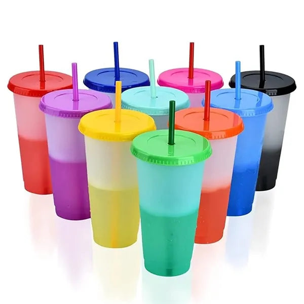 24OZ Magic Color Changing Tumbler with Straws(710ML)