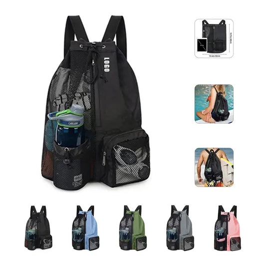 Mesh Backpack with Wet Pockets - Swimming Bag