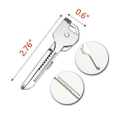 Multi Tool 6 in 1 Stainless Steel Key Ring Chain Pendant