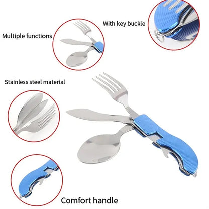 Camping Folding Detachable Knife And  Fork Spoon Set