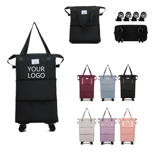 Expandable foldable travel bag with wheels