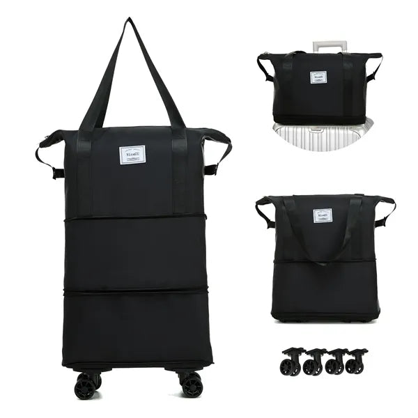 Expandable foldable travel bag with wheels
