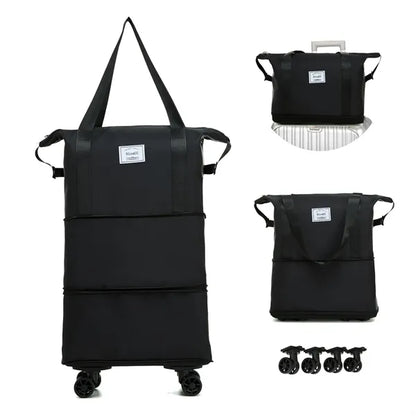 Expandable foldable travel bag with wheels