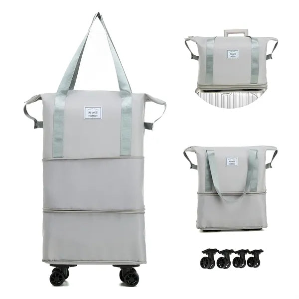 Expandable foldable travel bag with wheels