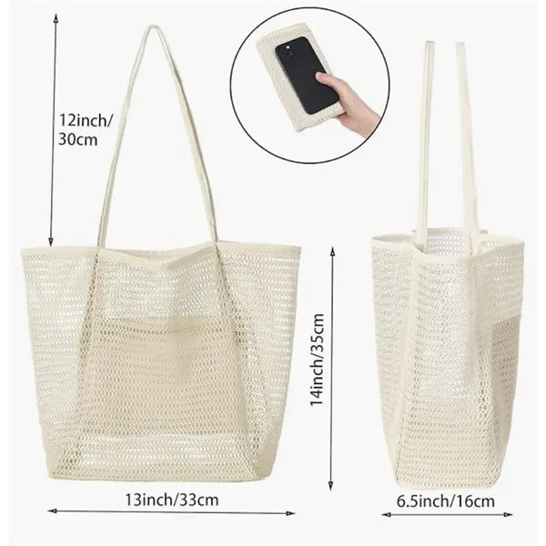 Best Saler-Women Lightweight Collapsible Mesh Beach Bag