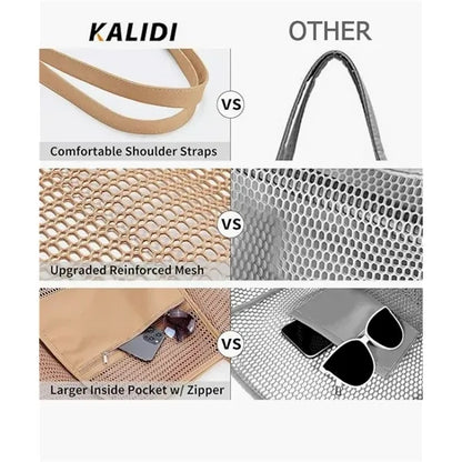 Best Saler-Women Lightweight Collapsible Mesh Beach Bag