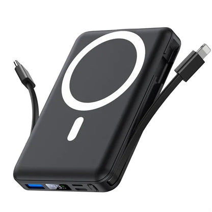 20000mAh Magnetic Wireless Power Bank with Built-in Cables