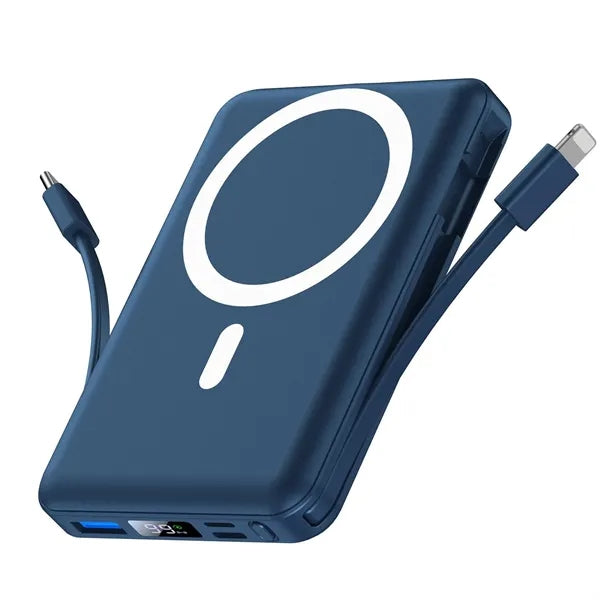 20000mAh Magnetic Wireless Power Bank with Built-in Cables