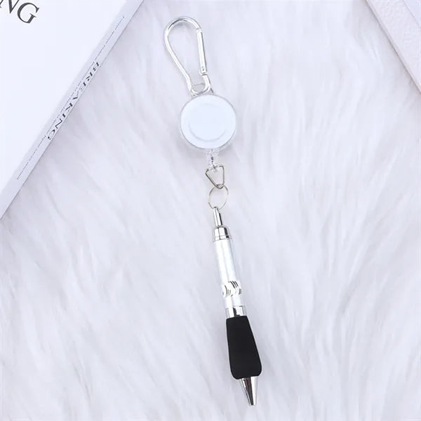Retractable Badge Reel Ballpoint Pen