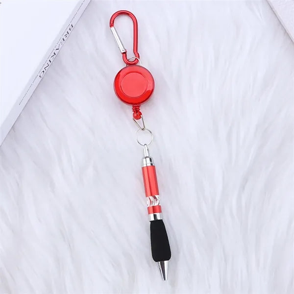 Retractable Badge Reel Ballpoint Pen
