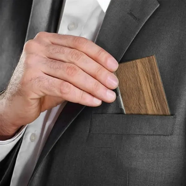 Wooden Stainless Steel Name Card Holder