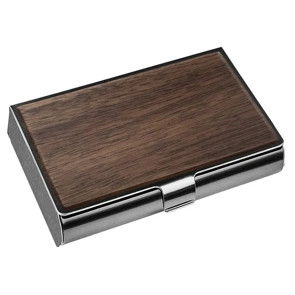 Wooden Stainless Steel Name Card Holder