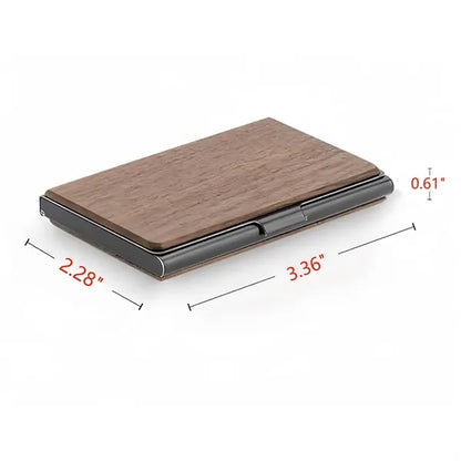 Wooden Stainless Steel Name Card Holder