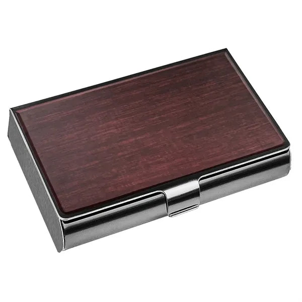 Wooden Stainless Steel Name Card Holder