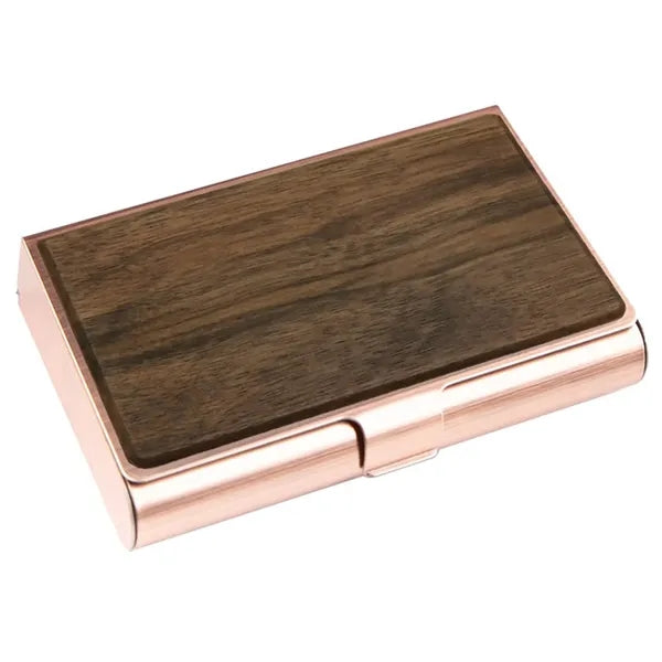 Wooden Stainless Steel Name Card Holder