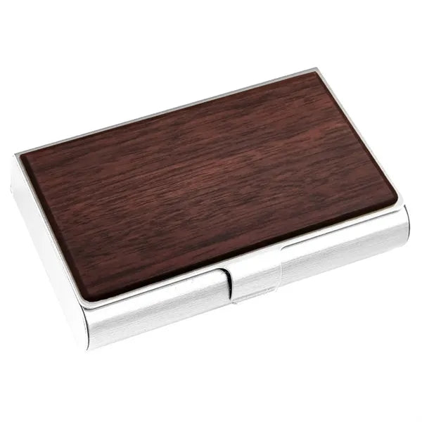 Wooden Stainless Steel Name Card Holder