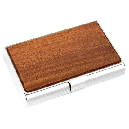 Wooden Stainless Steel Name Card Holder