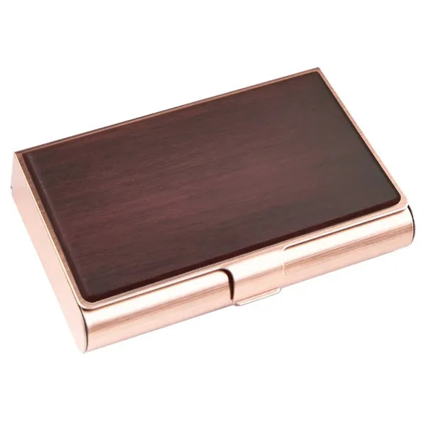 Wooden Stainless Steel Name Card Holder