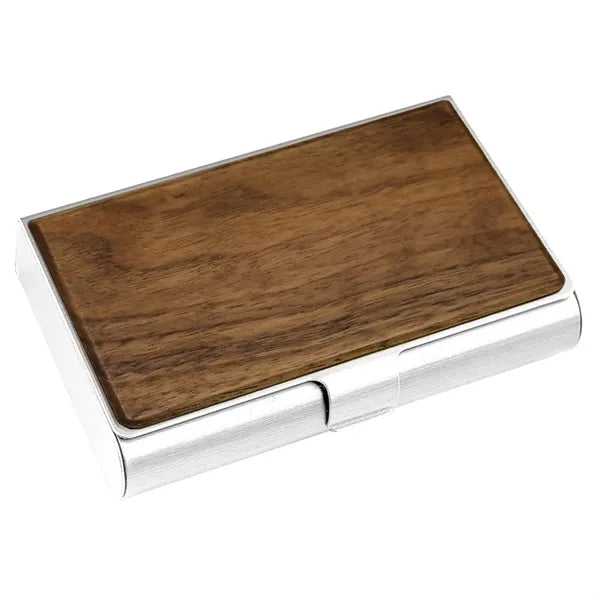 Wooden Stainless Steel Name Card Holder