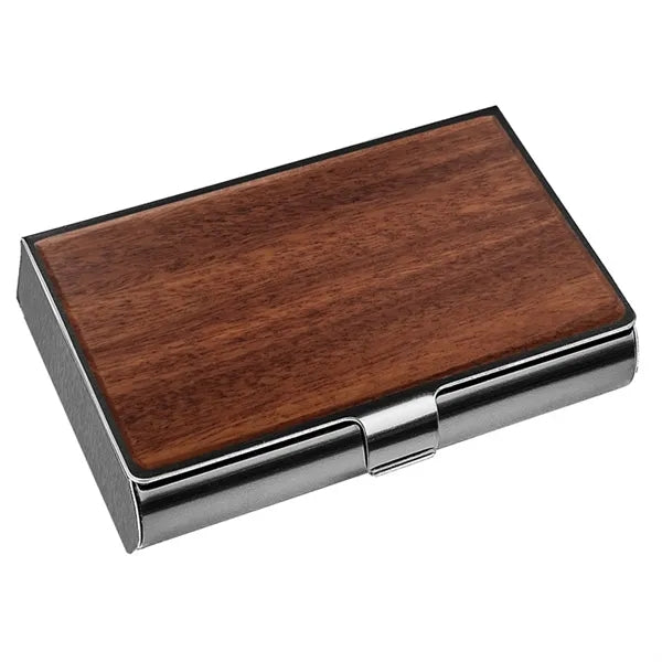 Wooden Stainless Steel Name Card Holder