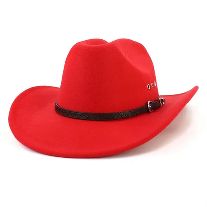 Unisex Classic Western Cowboy Men Felt Wide Brim Hats