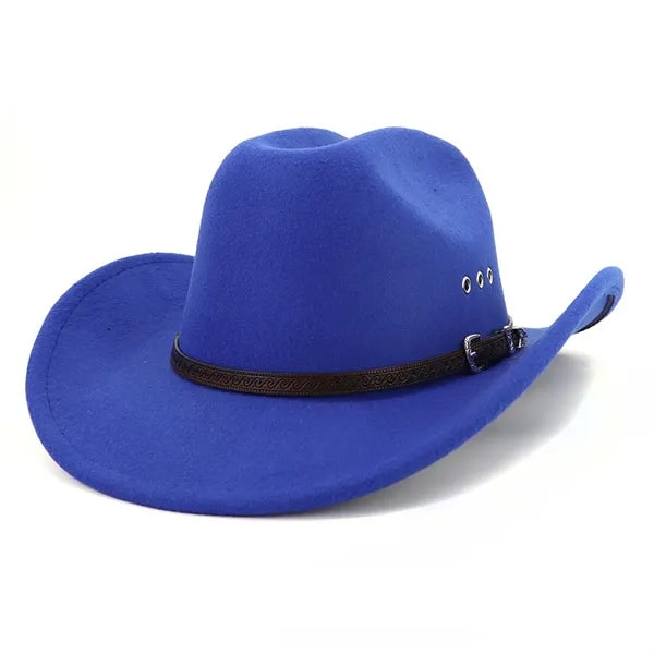 Unisex Classic Western Cowboy Men Felt Wide Brim Hats