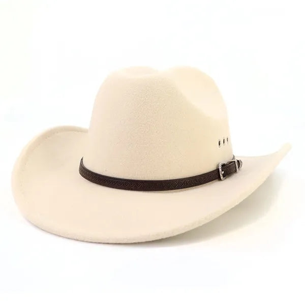 Unisex Classic Western Cowboy Men Felt Wide Brim Hats