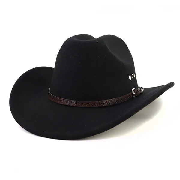 Unisex Classic Western Cowboy Men Felt Wide Brim Hats
