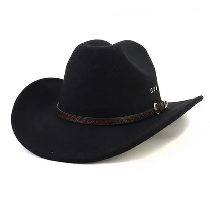 Unisex Classic Western Cowboy Men Felt Wide Brim Hats