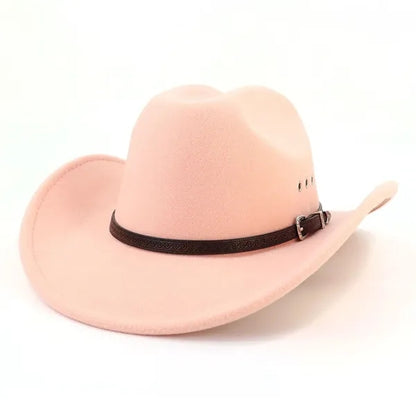 Unisex Classic Western Cowboy Men Felt Wide Brim Hats