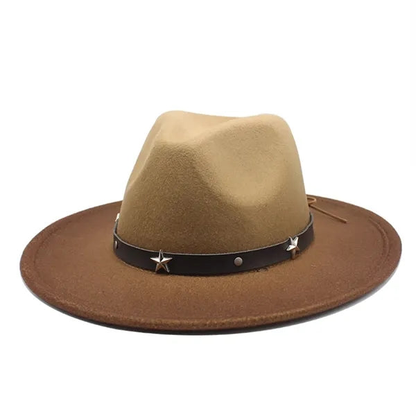 Colorblock Gradient Western Retro Style Cowboy Hat