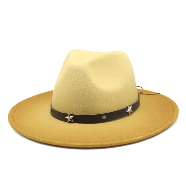 Colorblock Gradient Western Retro Style Cowboy Hat