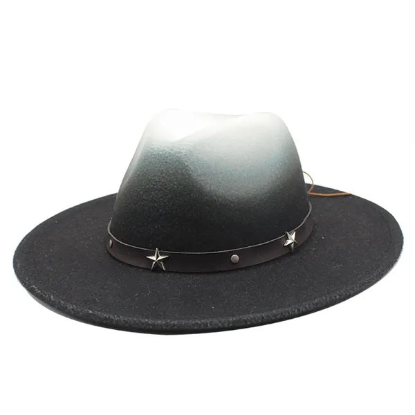 Colorblock Gradient Western Retro Style Cowboy Hat