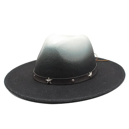 Colorblock Gradient Western Retro Style Cowboy Hat