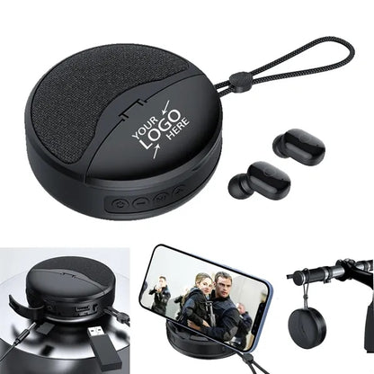 2 in 1 Portable Bluetooth Wireless Speaker with Earbuds