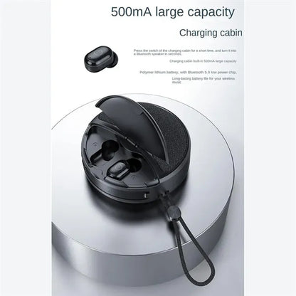 2 in 1 Portable Bluetooth Wireless Speaker with Earbuds